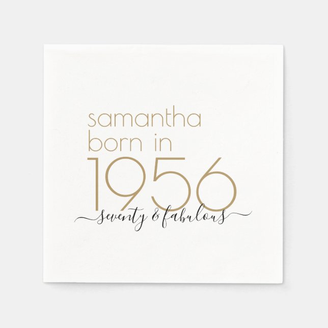 Seventy Fabulous Born 1956 70th Birthday Party Napkin