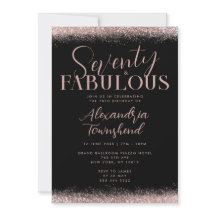 Seventy & Fabulous Rose Gold Glitter 70th Birthday