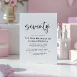 Seventy Modern 70th Black & White Birthday Party Magnetic Invitation<br><div class="desc">This modern, black and white, 70th birthday party invitation features classy modern typography. The word "seventy" appears in script style calligraphy. Perfect for setting the stylish tone for a wonderful, seventieth birthday party celebration. The colour scheme of the invite is easy to customize - both the background and the typography...</div>