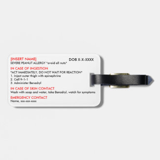 Severe Allergy ID & ICE Tag