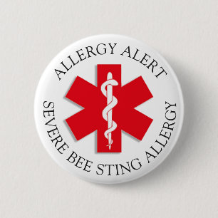 Severe BEE STING Allergy Alert Button