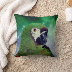 Severe Macaw Parrot Close Up  Throw Pillow