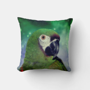 Severe Macaw Parrot Close Up  Throw Pillow