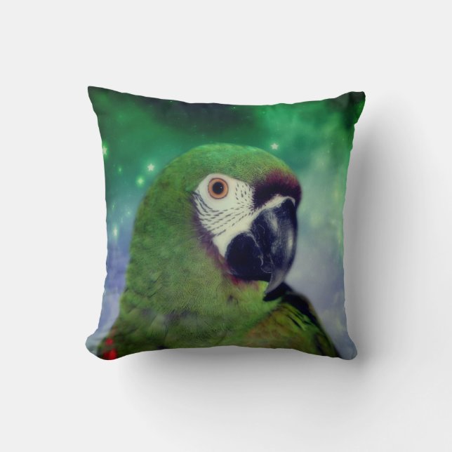 Severe Macaw Parrot Close Up  Throw Pillow (Front)
