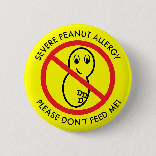 Severe Peanut Allergy Button (Front)