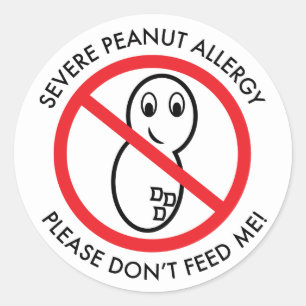 Severe Peanut Allergy Sticker (set of 6)