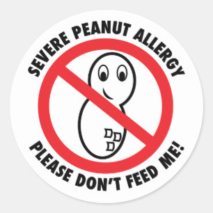 Severe Peanut Allergy Sticker (set of 6)