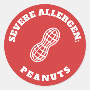 Severe Peanut Allergy Warning Sticker Medical Aler