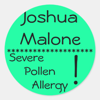 Severe Pollen Allergy Label** Classic Round Sticker