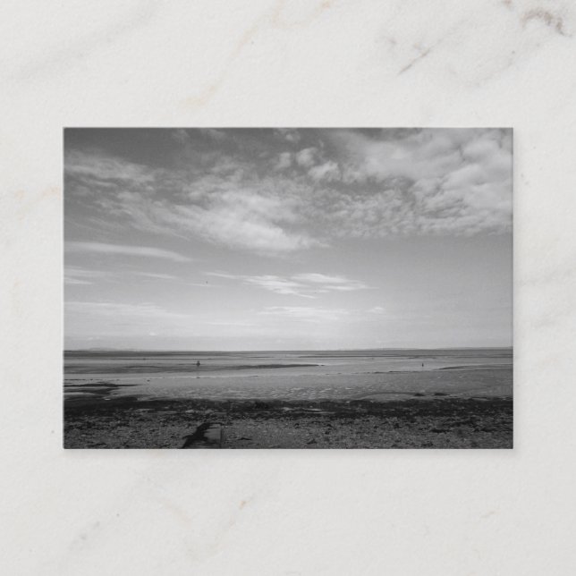 Severn Estuary at Penarth B&W Business Card (Front)