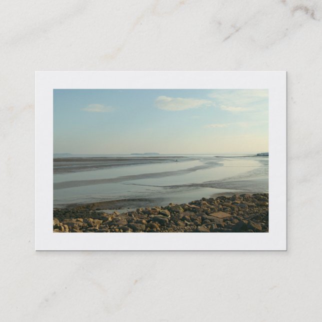 Severn Estuary at Penarth (Bordered) Business Card (Front)