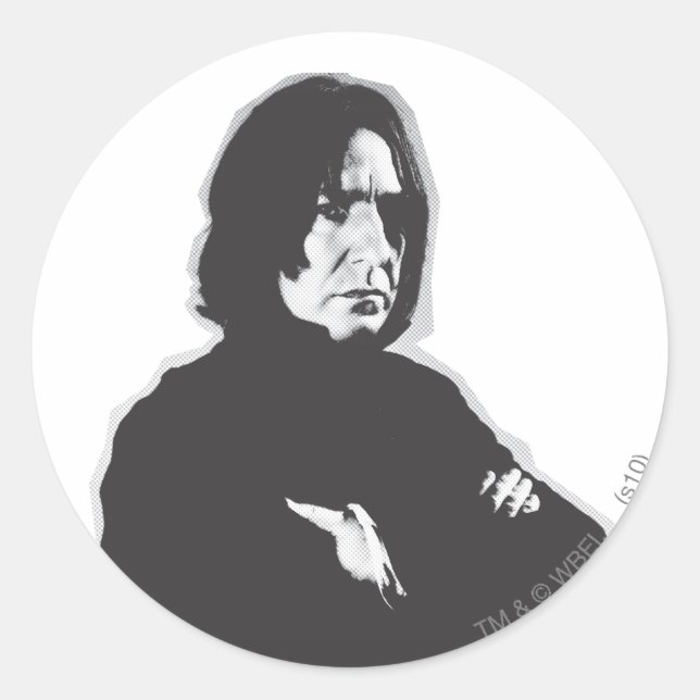 Severus Snape Arms Crossed B-W Classic Round Sticker (Front)