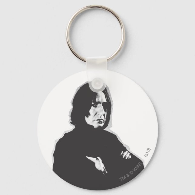 Severus Snape Arms Crossed B-W Keychain (Front)
