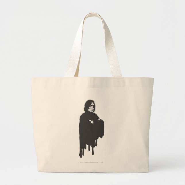 Severus Snape Arms Crossed B-W Large Tote Bag (Front)