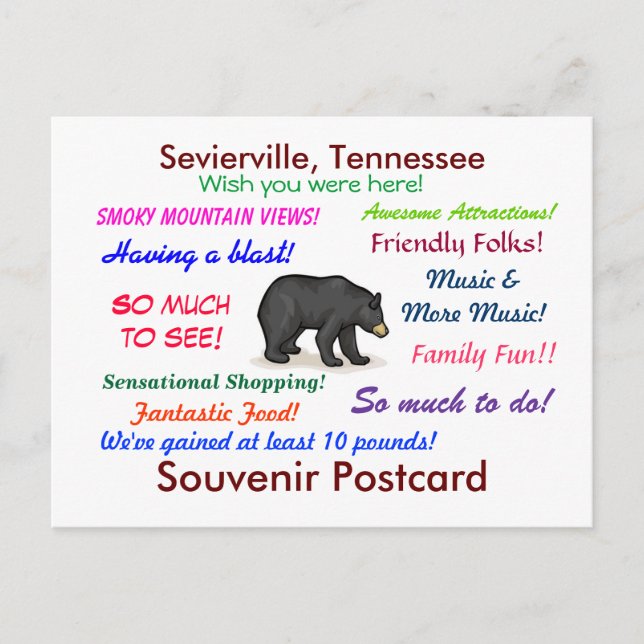 Sevierville, Tennessee Postcard (Front)
