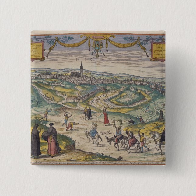 Sevilla 2 Inch Square Button (Front)