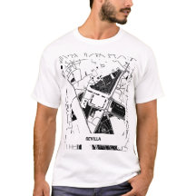 Sevilla - Blanco-Negro minimalist map T-shirt