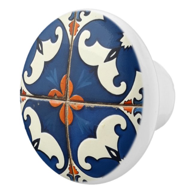 Sevilla Bloom Azulejo Ceramic Knob (Right)
