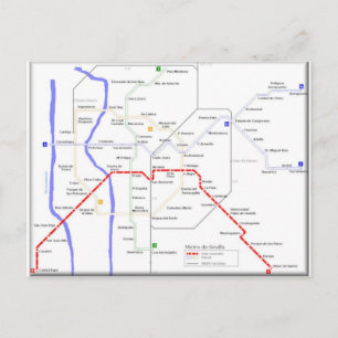 Sevilla Metro Map Postcard