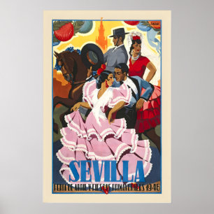 Sevilla Seville Spain Espania Iberia Vintage Poster