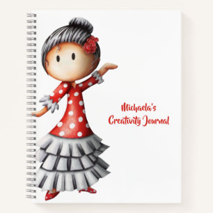 Sevillana Dancer Personalized Sketchbook Notebook