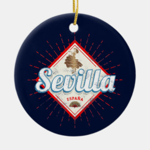 Seville Andalusia Spain Retro Flamenco Vintage Lug Ceramic Ornament