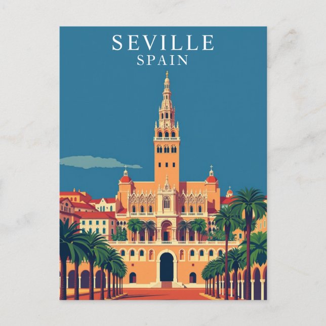 Seville, Spain Andalusia Retro Travel  Art Postcard (Front)
