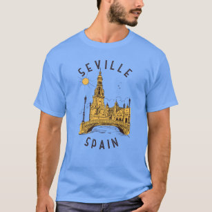 Seville Spain Plaza de España Distressed Circle T-Shirt