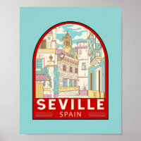 Seville Spain Travel Retro Emblem