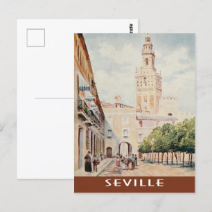 Seville, Spain vintage plaza Postcard