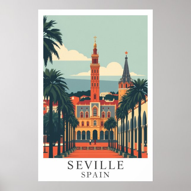 Seville Spain Vintage Travel Art Poster (Front)