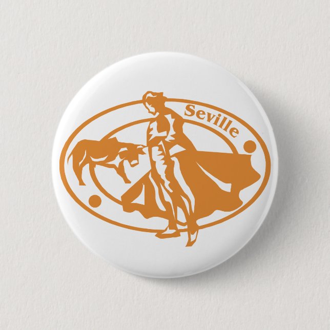 Seville Stamp 2 Inch Round Button (Front)