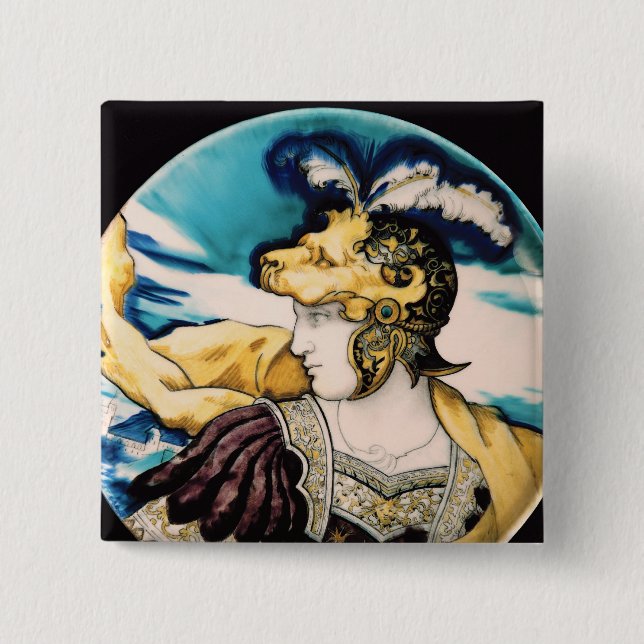 Sevres dish, after Giulio Romano 2 Inch Square Button (Front)