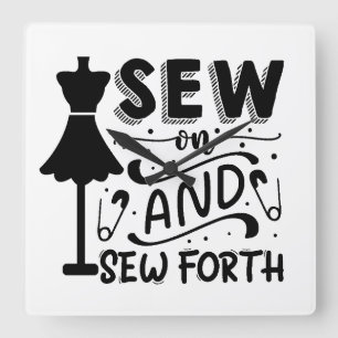 Sew and Sew Forth Square Wall Clock