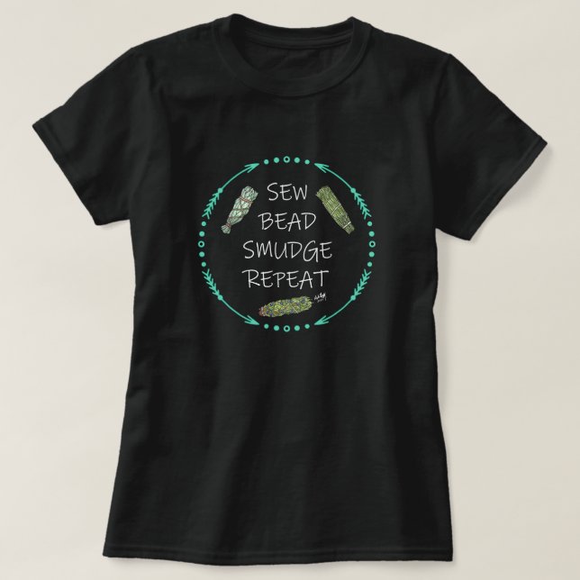 Sew-Bead-Smudge T-Shirt (Design Front)