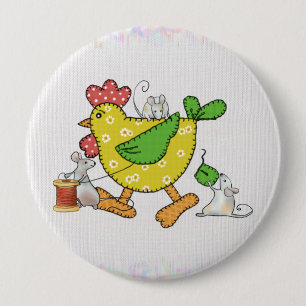 sew chicken 4 inch round button