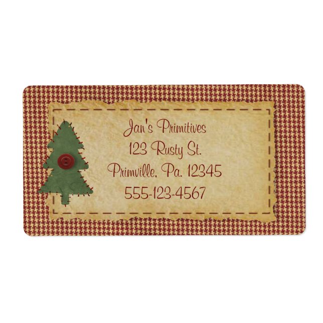 Sew Christmas Tree Holiday Étiquette d'affaires (Devant)