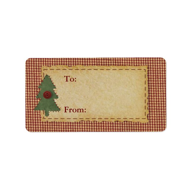 Sew Christmas Tree To And From Label (Front)