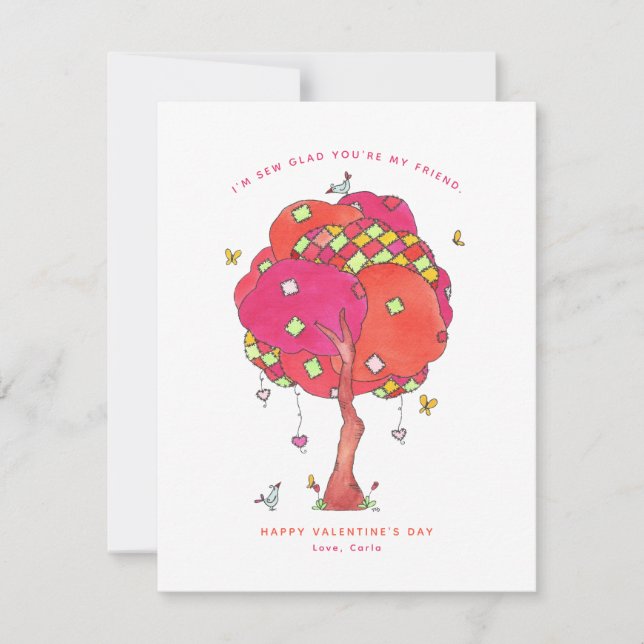 Sew Cute Valentine Holiday Card (Front)