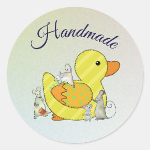 sew duck classic round sticker