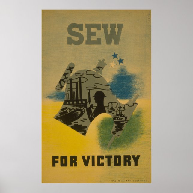 Sew for Victory - WWII Poster (Front)