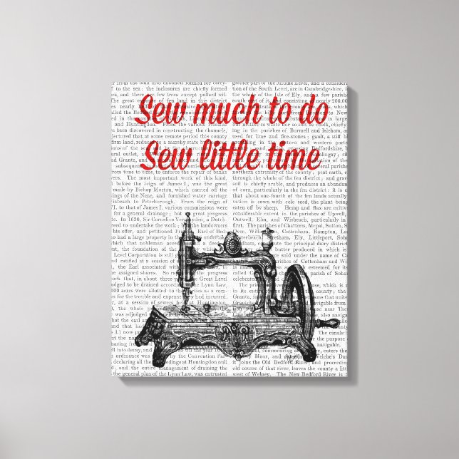 Sew Little Time Illustration Canvas Print (Front)