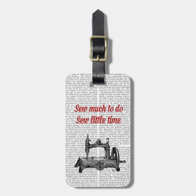 Sew Little Time Illustration Luggage Tag (Front Vertical)