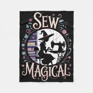 Sew Magical Funny Halloween Sewing Fleece Blanket