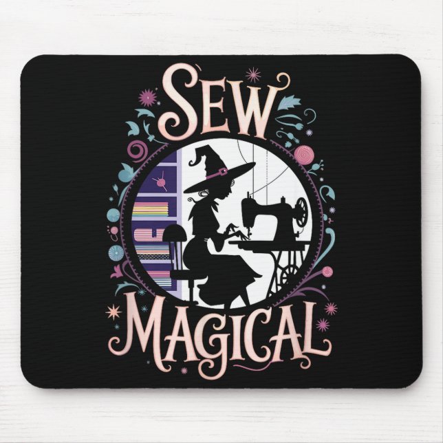 Sew Magical Funny Halloween Sewing  Mouse Pad (Front)