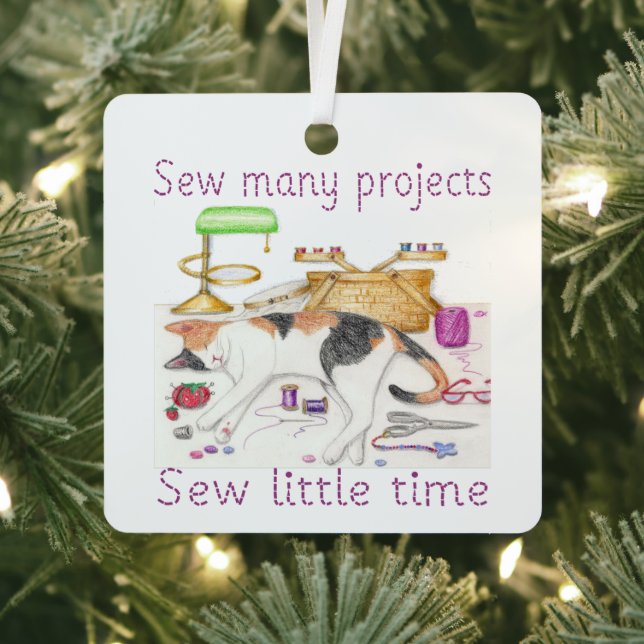 Sew Many Projects Sew Little Time Personalized Metal Ornament (Insitu)
