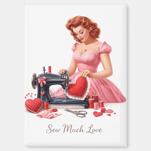 Sew Much Love Vintage Sewing Magnet (Front)