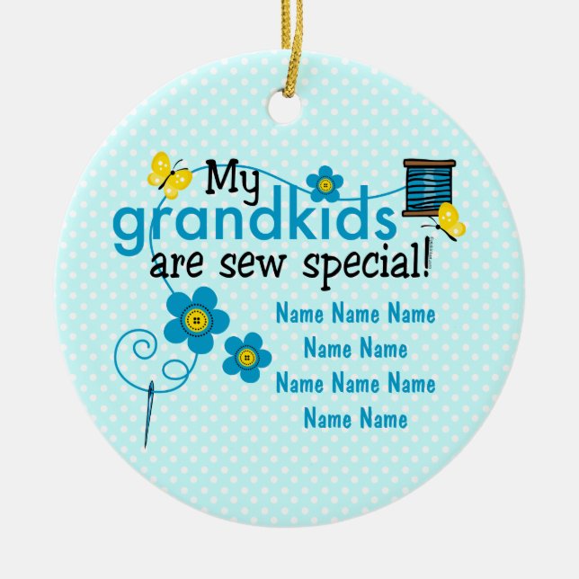 Sew Special Grandkids Personalized Ornament (Front)
