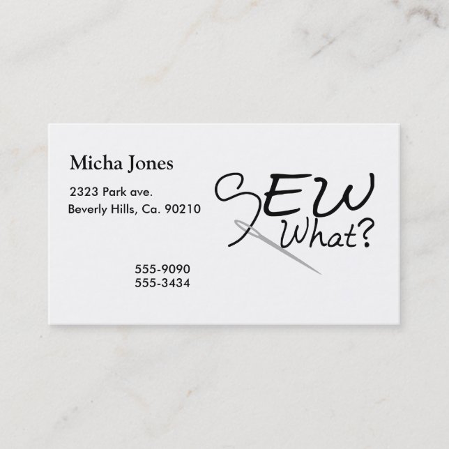 Sew What Business Card (Front)