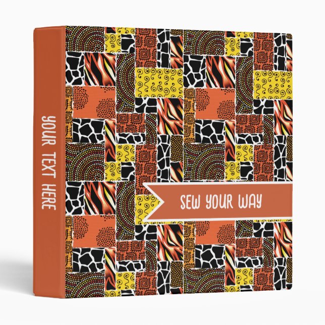 Sew Your Way African Patchwork Personalized Binder (Front/Spine)